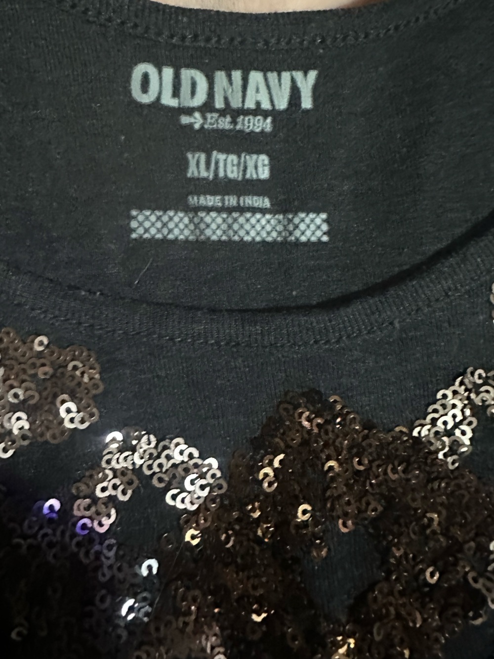Old navy gray Top with Silver and Bronze Sequins